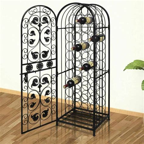 steel wine cabinet|metal floor standing wine racks.